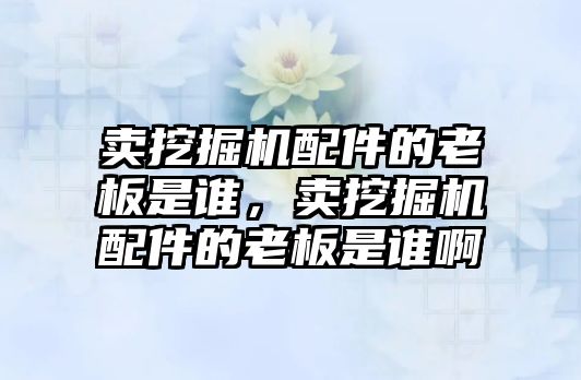 賣挖掘機配件的老板是誰，賣挖掘機配件的老板是誰啊