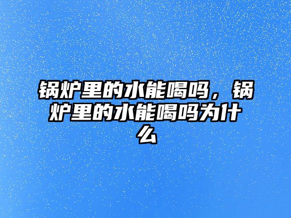 鍋爐里的水能喝嗎，鍋爐里的水能喝嗎為什么