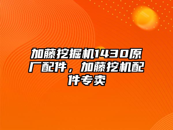 加藤挖掘機1430原廠配件，加藤挖機配件專賣