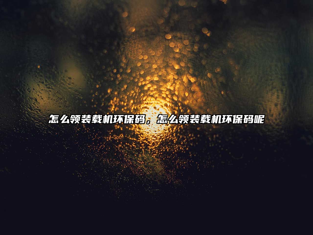 怎么領(lǐng)裝載機環(huán)保碼，怎么領(lǐng)裝載機環(huán)保碼呢