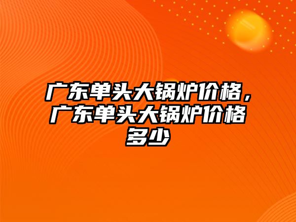 廣東單頭大鍋爐價格，廣東單頭大鍋爐價格多少