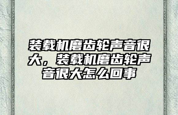 裝載機磨齒輪聲音很大，裝載機磨齒輪聲音很大怎么回事