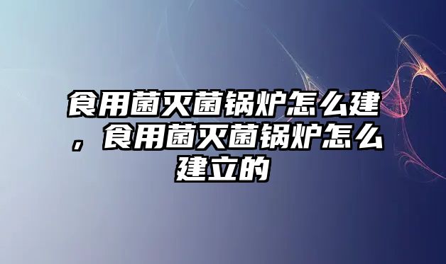 食用菌滅菌鍋爐怎么建，食用菌滅菌鍋爐怎么建立的