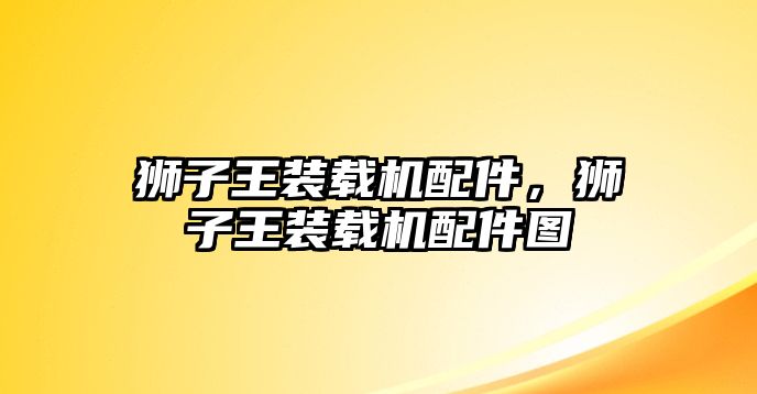 獅子王裝載機配件，獅子王裝載機配件圖