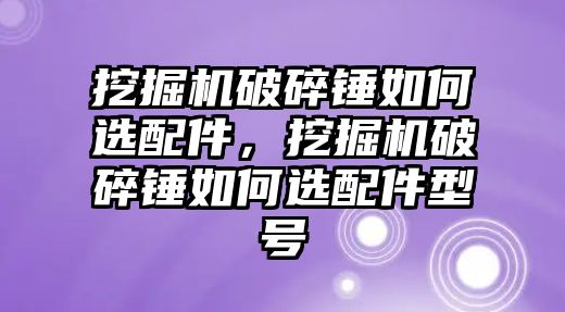 挖掘機(jī)破碎錘如何選配件，挖掘機(jī)破碎錘如何選配件型號(hào)