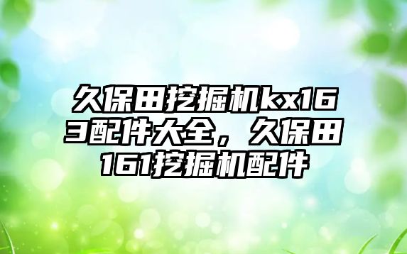 久保田挖掘機(jī)kx163配件大全，久保田161挖掘機(jī)配件