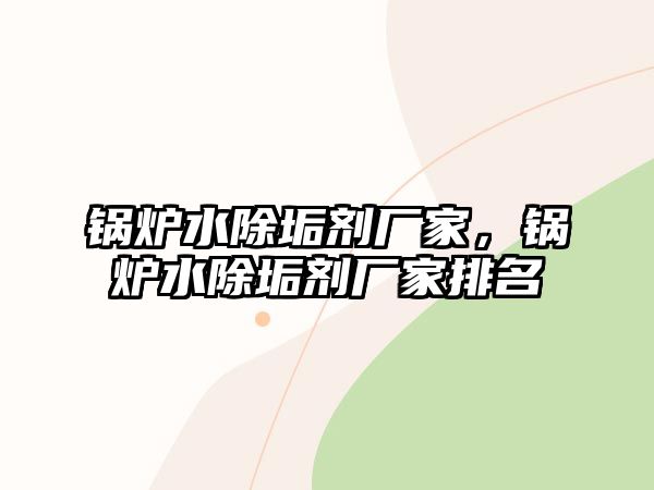 鍋爐水除垢劑廠家，鍋爐水除垢劑廠家排名