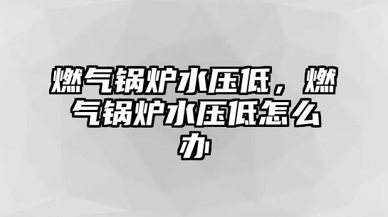 燃?xì)忮仩t水壓低，燃?xì)忮仩t水壓低怎么辦