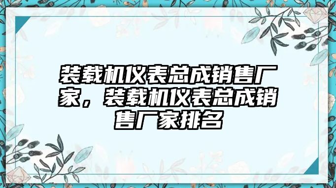 裝載機(jī)儀表總成銷售廠家，裝載機(jī)儀表總成銷售廠家排名