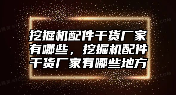 挖掘機(jī)配件干貨廠家有哪些，挖掘機(jī)配件干貨廠家有哪些地方