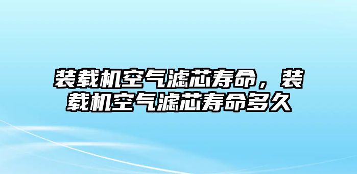 裝載機空氣濾芯壽命，裝載機空氣濾芯壽命多久