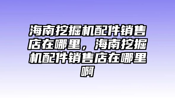 海南挖掘機(jī)配件銷售店在哪里，海南挖掘機(jī)配件銷售店在哪里啊