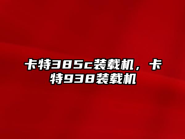 卡特385c裝載機，卡特938裝載機