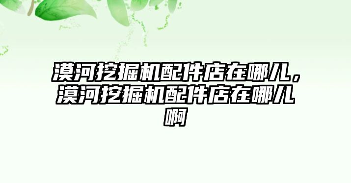 漠河挖掘機配件店在哪兒，漠河挖掘機配件店在哪兒啊