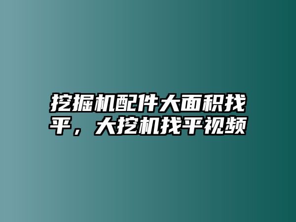 挖掘機(jī)配件大面積找平，大挖機(jī)找平視頻