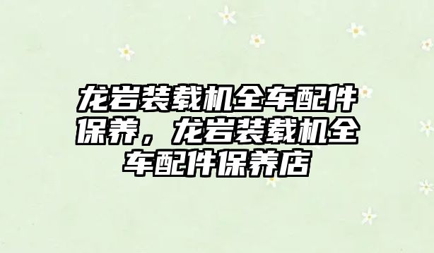 龍巖裝載機全車配件保養(yǎng)，龍巖裝載機全車配件保養(yǎng)店