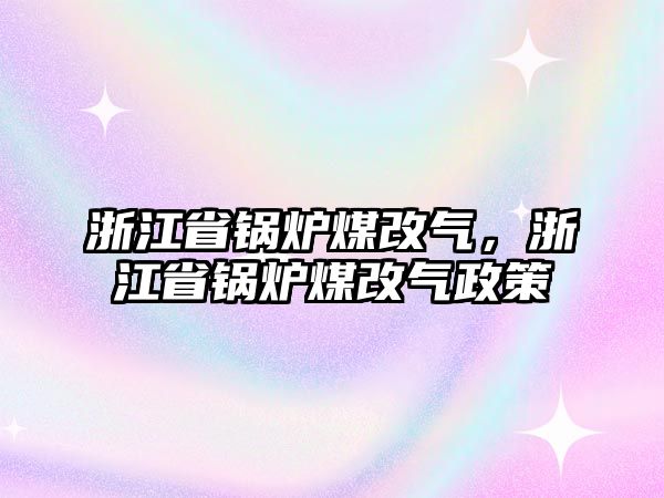 浙江省鍋爐煤改氣，浙江省鍋爐煤改氣政策