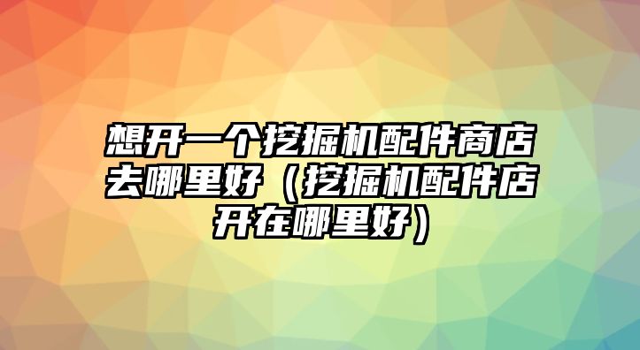 想開一個挖掘機(jī)配件商店去哪里好（挖掘機(jī)配件店開在哪里好）