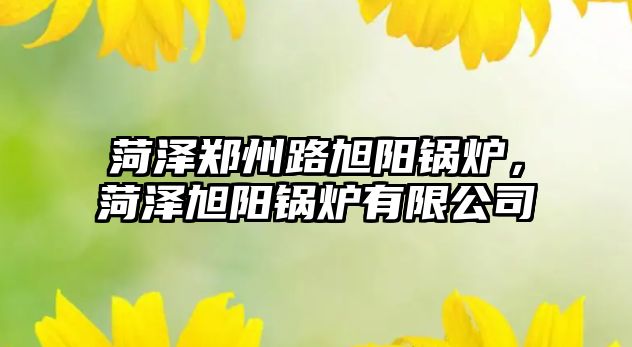 菏澤鄭州路旭陽(yáng)鍋爐，菏澤旭陽(yáng)鍋爐有限公司