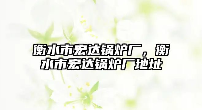 衡水市宏達鍋爐廠，衡水市宏達鍋爐廠地址