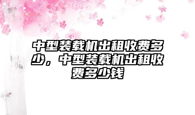 中型裝載機(jī)出租收費(fèi)多少，中型裝載機(jī)出租收費(fèi)多少錢