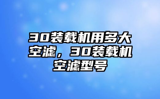 30裝載機用多大空濾，30裝載機空濾型號