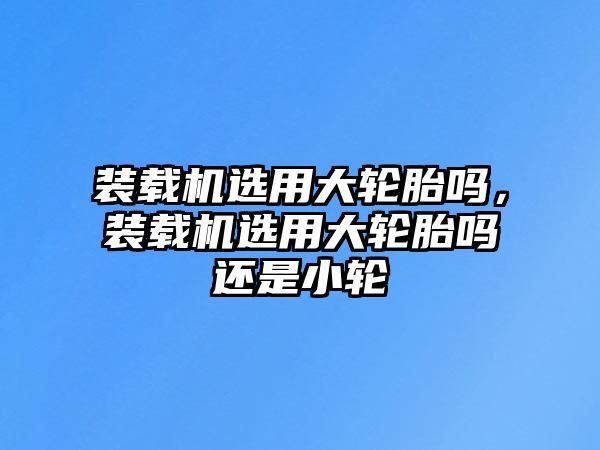 裝載機選用大輪胎嗎，裝載機選用大輪胎嗎還是小輪