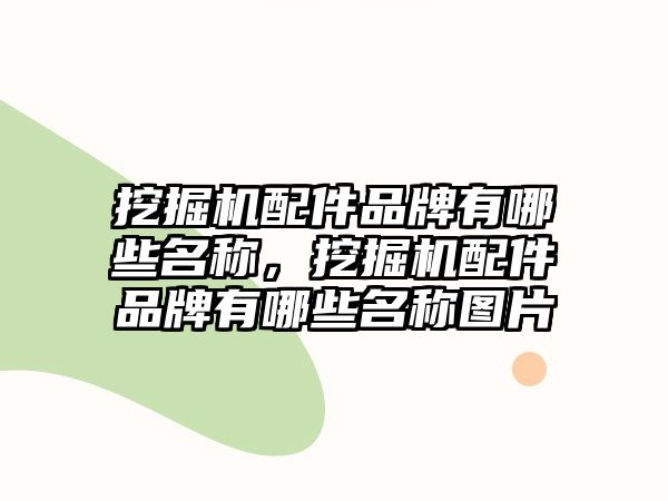 挖掘機配件品牌有哪些名稱，挖掘機配件品牌有哪些名稱圖片