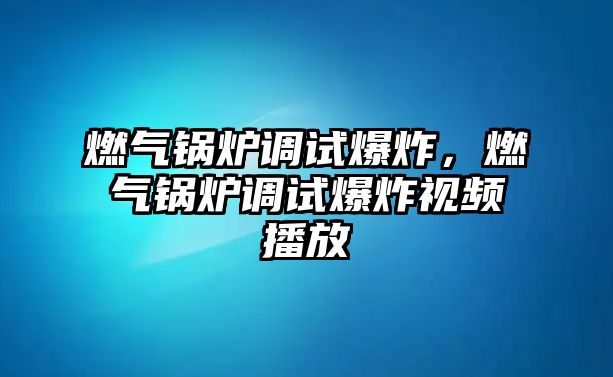 燃?xì)忮仩t調(diào)試爆炸，燃?xì)忮仩t調(diào)試爆炸視頻播放