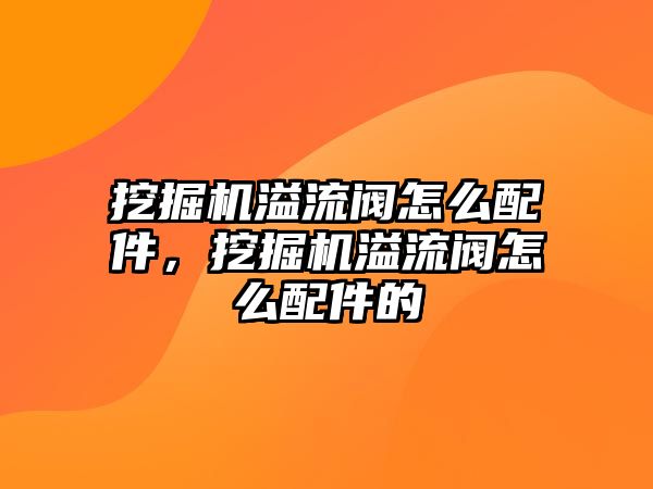 挖掘機溢流閥怎么配件，挖掘機溢流閥怎么配件的