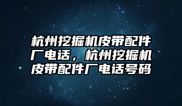 杭州挖掘機皮帶配件廠電話，杭州挖掘機皮帶配件廠電話號碼