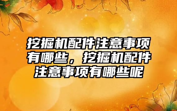 挖掘機配件注意事項有哪些，挖掘機配件注意事項有哪些呢