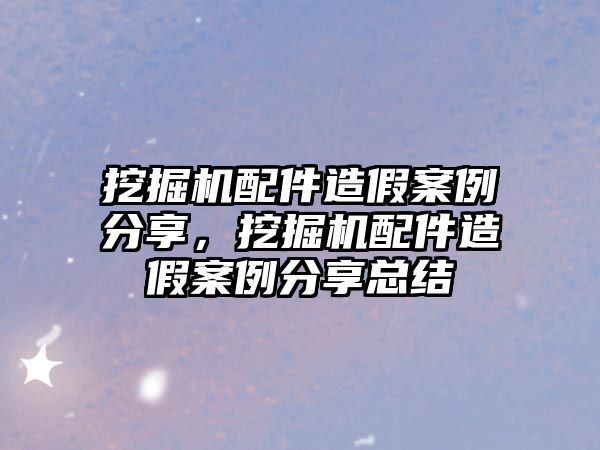 挖掘機配件造假案例分享，挖掘機配件造假案例分享總結