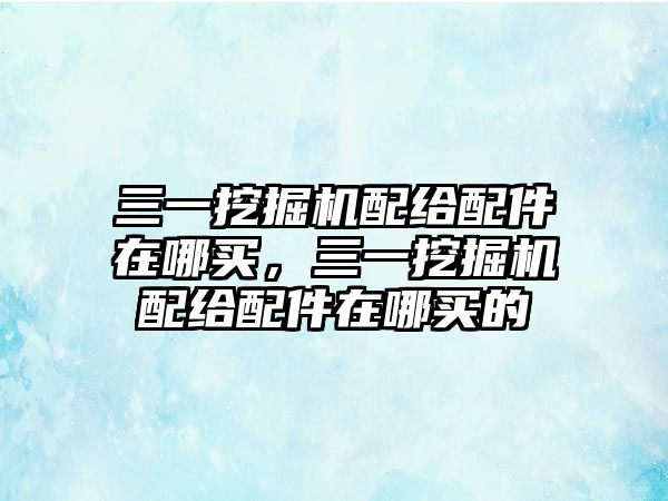 三一挖掘機(jī)配給配件在哪買，三一挖掘機(jī)配給配件在哪買的