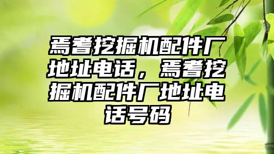 焉耆挖掘機配件廠地址電話，焉耆挖掘機配件廠地址電話號碼