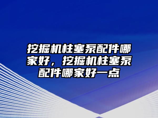 挖掘機(jī)柱塞泵配件哪家好，挖掘機(jī)柱塞泵配件哪家好一點(diǎn)