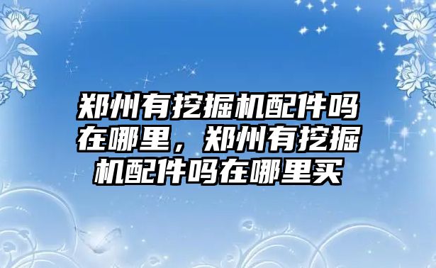 鄭州有挖掘機配件嗎在哪里，鄭州有挖掘機配件嗎在哪里買