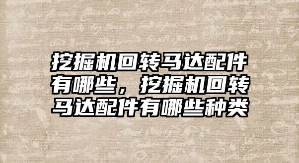 挖掘機回轉馬達配件有哪些，挖掘機回轉馬達配件有哪些種類