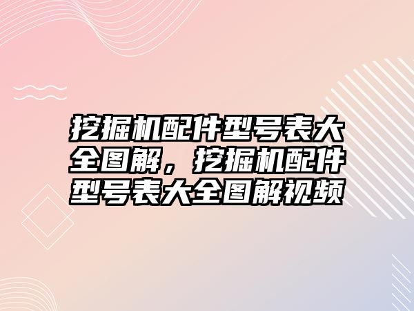 挖掘機(jī)配件型號(hào)表大全圖解，挖掘機(jī)配件型號(hào)表大全圖解視頻