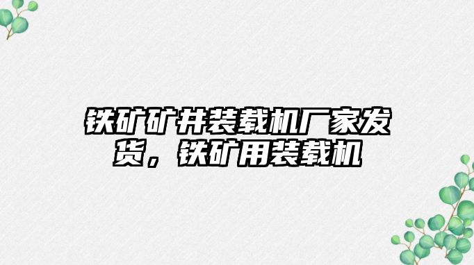 鐵礦礦井裝載機廠家發(fā)貨，鐵礦用裝載機