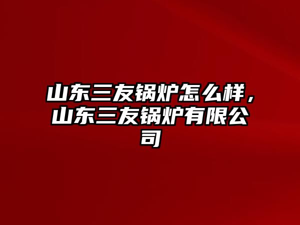 山東三友鍋爐怎么樣，山東三友鍋爐有限公司