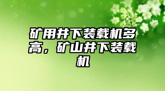 礦用井下裝載機多高，礦山井下裝載機