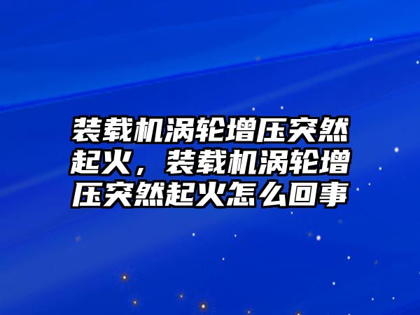 裝載機(jī)渦輪增壓突然起火，裝載機(jī)渦輪增壓突然起火怎么回事