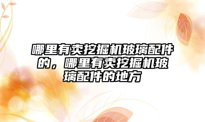 哪里有賣挖掘機玻璃配件的，哪里有賣挖掘機玻璃配件的地方