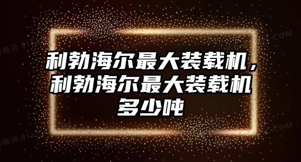 利勃海爾最大裝載機，利勃海爾最大裝載機多少噸