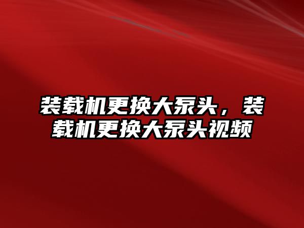 裝載機(jī)更換大泵頭，裝載機(jī)更換大泵頭視頻