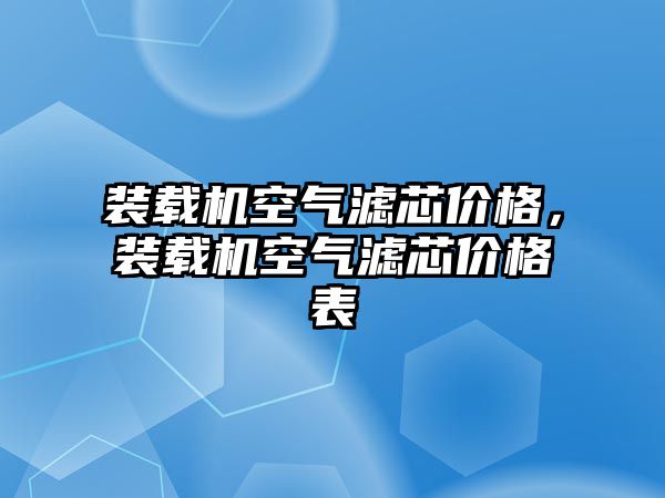 裝載機空氣濾芯價格，裝載機空氣濾芯價格表