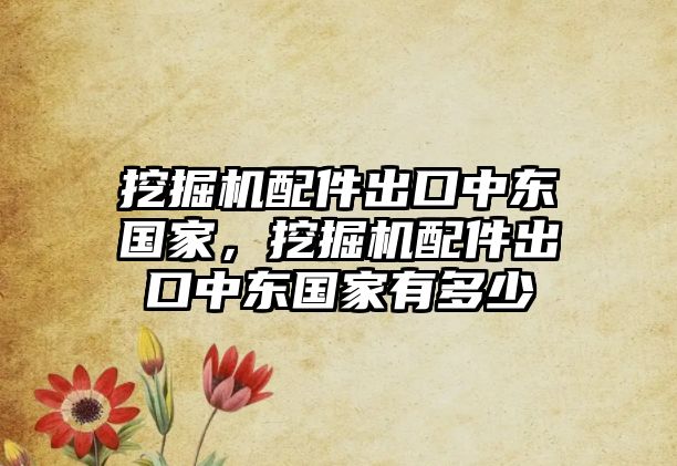 挖掘機配件出口中東國家，挖掘機配件出口中東國家有多少