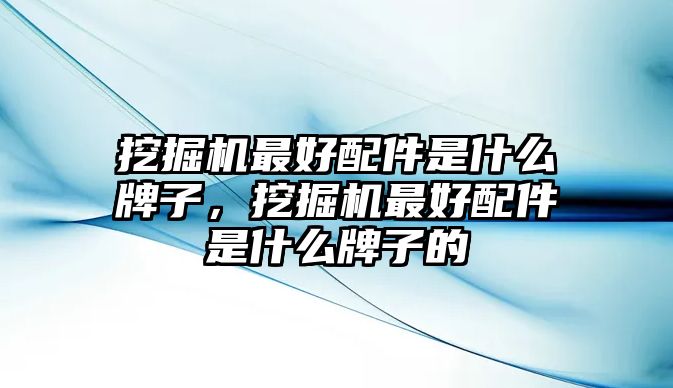 挖掘機最好配件是什么牌子，挖掘機最好配件是什么牌子的