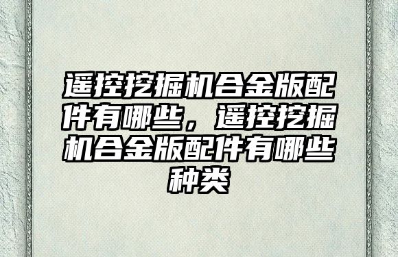 遙控挖掘機合金版配件有哪些，遙控挖掘機合金版配件有哪些種類